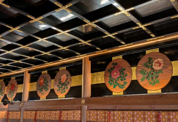 祭文殿 牡丹の壁画